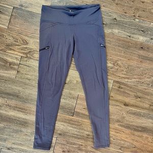 Athleta Mauve Leggings with Zipper